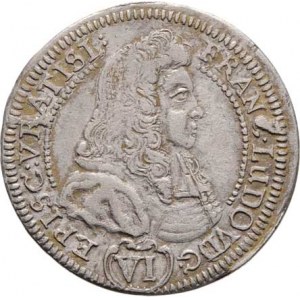 Vratislav-biskup., Franz Ludwig v.Pfalz, 1683 - 1732, VI Krejcar 1693 LP-H, Sa.198 (obr.75), 3.143g