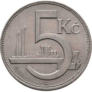 Československo 1918 - 1938, 5 Koruna 1927, KM.10 (CuNi), 10.088g, nep.hr.,