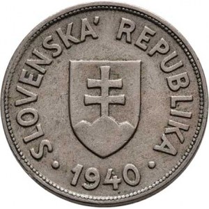 Slovenská republika, 1939 - 1945, 50 Haléř 1940, KM.5 (CuNi), 3.395g, nep.rysky,