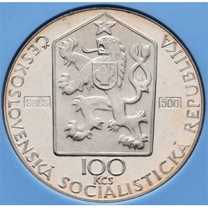Československo 1961 - 1990, 100 Koruna 1990 - 1.máj, puncovaná SBČS-500,