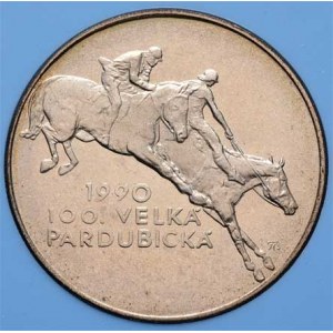 Československo 1961 - 1990, 100 Koruna 1990 - Velká pardubická - se znakem ČSSR,