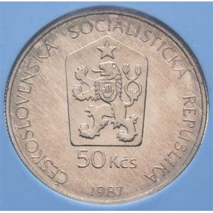 Československo 1961 - 1990, 50 Koruna 1987 - kůň Převalského, KM.127 (Ag500,