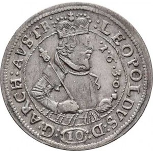 Arcivévoda Leopold Tyrolský, 1607 - 1632, 10 Krejcar 1630, Hall, M-A.127, M-T.478, 4.315g,