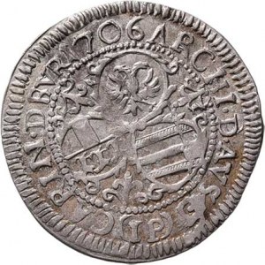 Leopold I., 1657 - 1705, 3 Krejcar 1706 IP - posmrtný, Sv.Vít-Josef Preiss,