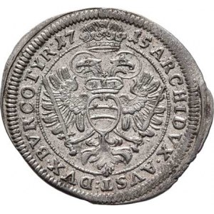 Karel VI., 1711 - 1740, 3 Krejcar 1715, Vídeň, M-A.215, 1.840g, mírně exc.,