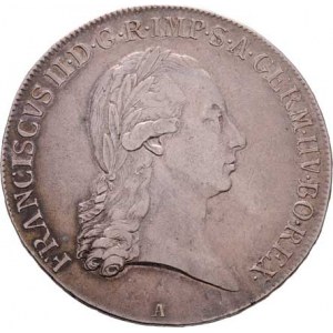 František II., 1792 - 1835, 1/2 Tolar konvenční 1795 A, Vídeň, 13.960g, dr.hr.,