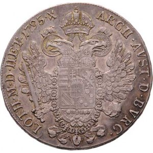 František II., 1792 - 1835, 1/2 Tolar konvenční 1795 A, Vídeň, 13.960g, dr.hr.,