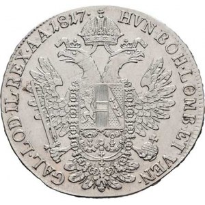 František II., 1792 - 1835, 1/2 Tolar konvenční 1817 A, Vídeň, 13.958g,