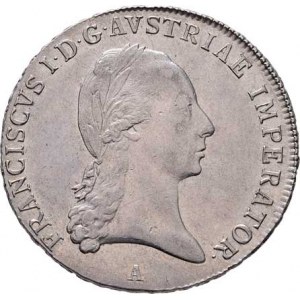 František II., 1792 - 1835, 1/2 Tolar konvenční 1822 A, Vídeň, 14.000g, nep.exc.,