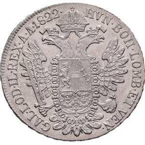 František II., 1792 - 1835, 1/2 Tolar konvenční 1822 A, Vídeň, 14.000g, nep.exc.,