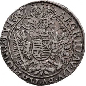 Ferdinand III., 1637 - 1657, 1/4 Tolar 1657 KvB, Hal.243, Husz.1259, 6.967g,