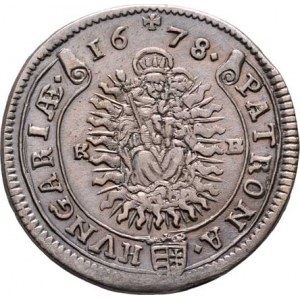 Leopold I., 1657 - 1705, XV Krejcar 1678 KB, Kremnica, Höll.78.1.1, Nech.1161,
