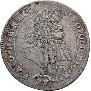 Leopold I., 1657 - 1705, XV Krejcar 1690 KB, Kremnica, Höll.90.1.2, Husz.1428,