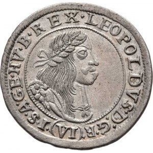 Leopold I., 1657 - 1705, VI Krejcar 1668 KB, Kremnica, Nech.1189, Husz.1450,