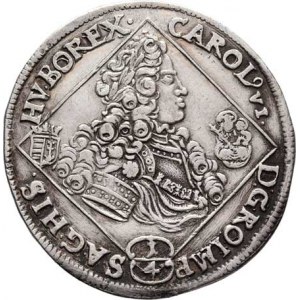 Karel III.(VI.), 1711 - 1740, 1/4 Tolar 1715 NB, Velká Baňa, Husz.1620, M-A.215,