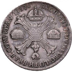 František II., 1792 - 1835, Tolar křížový 1792 M, Milán, P.12, M-A.295, 29.384g,
