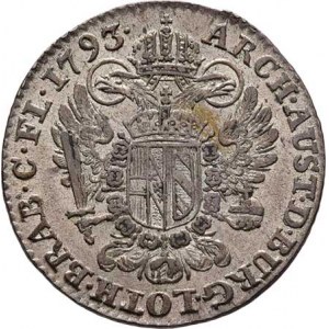 František II., 1792 - 1835, XIV Liard 1793, Brusel, P.39, M-A.296, 2.674g,