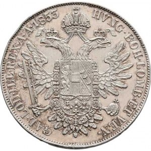Konvenční měna, údobí let 1848 - 1857, Tolar 1853 A - hlava zprava, 25.966g, hr., dr.rysky,