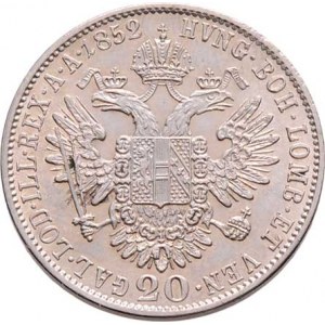 Konvenční měna, údobí let 1848 - 1857, 20 Krejcar 1852 A - hlava zprava, 4.313g, krásná