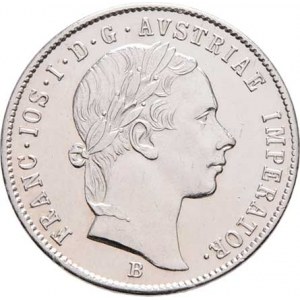 Konvenční měna, údobí let 1848 - 1857, 20 Krejcar 1855 B - hlava zprava, 4.320g, nep.hr.,