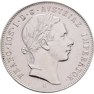 Konvenční měna, údobí let 1848 - 1857, 20 Krejcar 1856 B - hlava zprava, 4.303g, nep.hr.,