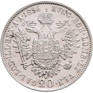 Konvenční měna, údobí let 1848 - 1857, 20 Krejcar 1856 B - hlava zprava, 4.303g, nep.hr.,