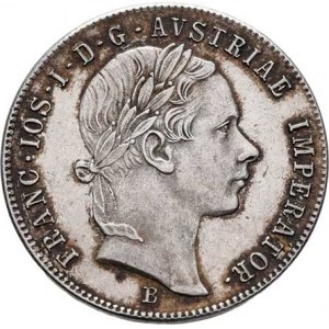 Konvenční měna, údobí let 1848 - 1857, 20 Krejcar 1856 B - hlava zprava, 4.334g, nep.hr.,