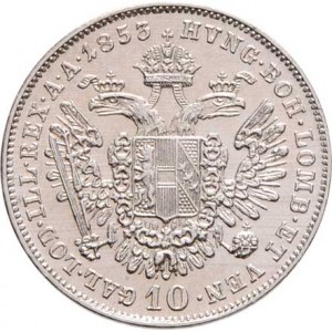 Konvenční měna, údobí let 1848 - 1857, 10 Krejcar 1853 A, 2.149g, dr.hr., nep.rysky