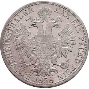 Rakouská a spolková měna, údobí let 1857 - 1892, Tolar spolkový 1858 A, 18.471g, nep.hr., nep.rysky