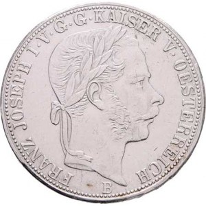 Rakouská a spolková měna, údobí let 1857 - 1892, Tolar spolkový 1866 B, 18.391g, dr.hr., dr.rysky R