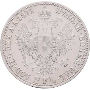 Rakouská a spolková měna, údobí let 1857 - 1892, 2 Zlatník 1871 A, 24.645g, nep.hr., vlas.rysky R!