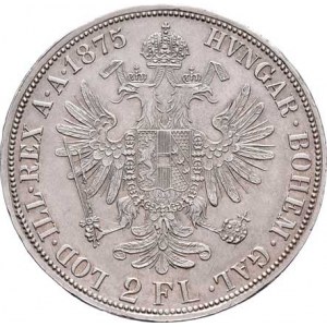 Rakouská a spolková měna, údobí let 1857 - 1892, 2 Zlatník 1875, 24.479g, dr.hr., nep.rysky, téměř
