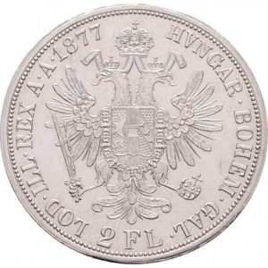 Rakouská a spolková měna, údobí let 1857 - 1892, 2 Zlatník 1877, 24.670g, nep.hr., vlas.rysky