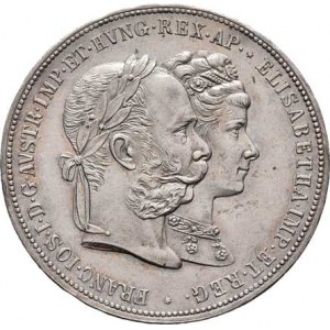 Rakouská a spolková měna, údobí let 1857 - 1892, 2 Zlatník 1879 - Stříbrná svatba, 24.699g, nep.hr.