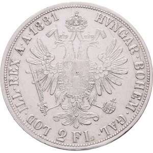 Rakouská a spolková měna, údobí let 1857 - 1892, 2 Zlatník 1881, 24.649g, dr.hr., dr.rysky, nep.vad