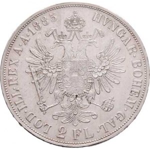 Rakouská a spolková měna, údobí let 1857 - 1892, 2 Zlatník 1885, 24.551g, nep.hr., nep.rysky, téměř