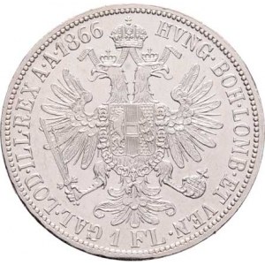 Rakouská a spolková měna, údobí let 1857 - 1892, Zlatník 1866 A, 12.258g, dr.hr., dr.rysky, téměř R