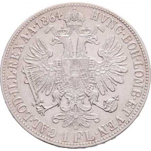 Rakouská a spolková měna, údobí let 1857 - 1892, Zlatník 1864 B, 12.279g, dr.hr., dr.rysky RR!