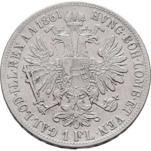 Rakouská a spolková měna, údobí let 1857 - 1892, Zlatník 1861 V, 12.208g, dr.hr., dr.rysky, pěkná