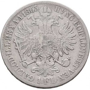 Rakouská a spolková měna, údobí let 1857 - 1892, Zlatník 1863 V, 12.061g, dr.hr., dr.škr., rysky,