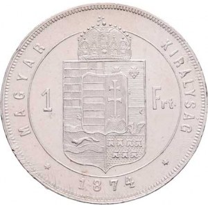 Rakouská a spolková měna, údobí let 1857 - 1892, Zlatník 1874 KB, 12.338g, nep.just., dr.hr., rysky