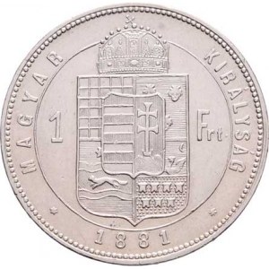 Rakouská a spolková měna, údobí let 1857 - 1892, Zlatník 1881 KB - širší štít (cca 12 mm), 12.330g,
