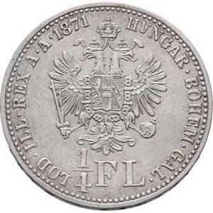 Rakouská a spolková měna, údobí let 1857 - 1892, 1/4 Zlatník 1871 A, 5.313g, nep.hr., nep.rysky,
