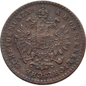 Rakouská a spolková měna, údobí let 1857 - 1892, 5/10 Krejcaru 1858 V, 1.588g, nep.hr., pěkná pat.
