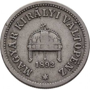 Korunová měna, údobí let 1892 - 1918, 10 Haléř 1892 KB (Ni), 2.923g, nep.hr., nep.rysky,