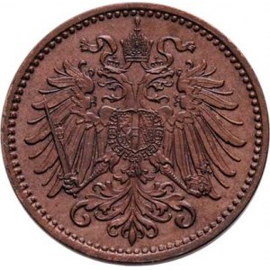 Korunová měna, údobí let 1892 - 1918, Haléř 1899, 1.606g, pěkná patina, téměř R!
