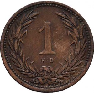 Korunová měna, údobí let 1892 - 1918, Haléř 1892 KB, 1.635g, nep.hr., nep.rysky, pěkná