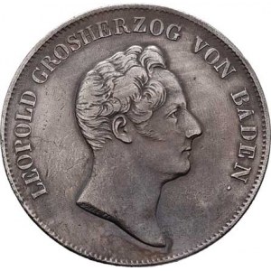 Bádensko, Leopold I., 1830 - 1852, Tolar korunní 1835, KM.195.2 (Ag871, pouze 75.000