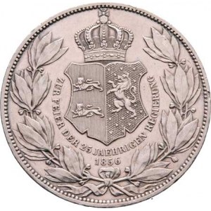 Braunschweig W., Wilhelm, 1831 - 1884, 2 Tolar spolkový 1856 B - 25 let vlády, KM.1149