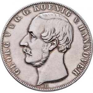 Hannover, Georg V., 1851 - 1866, 2 Tolar spolkový 1854 B, KM.229 (Ag900), 37.036g,